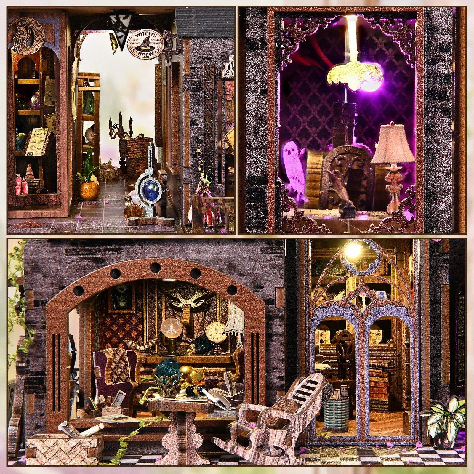 Magic Castle brew room, ghost and library