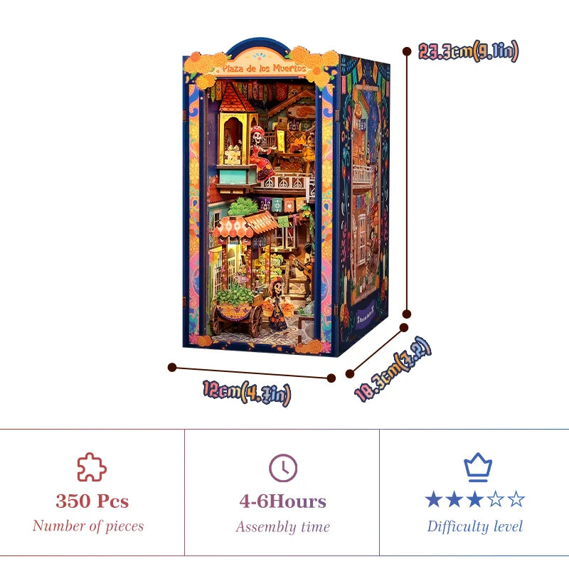 Plaza de los Muertos dimensions and 350-piece kit specifications