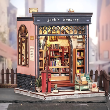Jack's Bookery DIY Book Nook Kit by HiNooki – Miniature Bookshelf Insert | Book Lovers Gift, Cozy Home Decor.