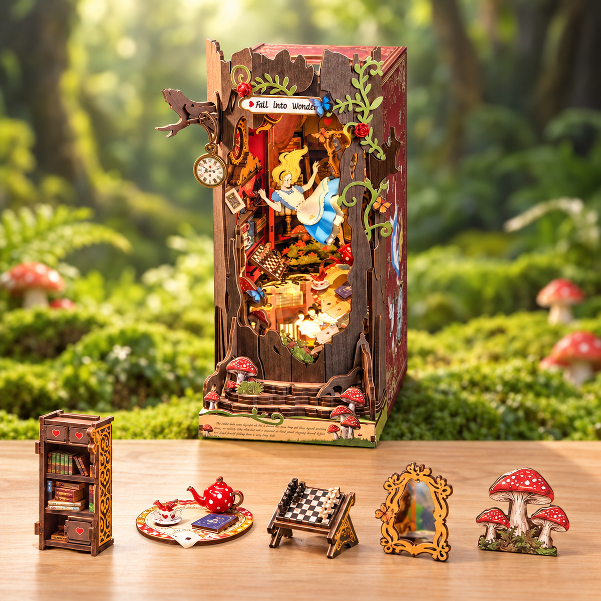 HiNooki - Alice Fall into WonderDIY Book Nook Kit