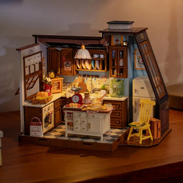 Baking Kitchen DIY Book Nook Kit by HiNooki – Miniature Bookshelf Insert | Book Lovers Gift, Cozy Home Decor.