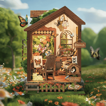 Butterfly House DIY Book Nook Kit by HiNooki – Miniature Bookshelf Insert | Book Lovers Gift, Cozy Home Decor.