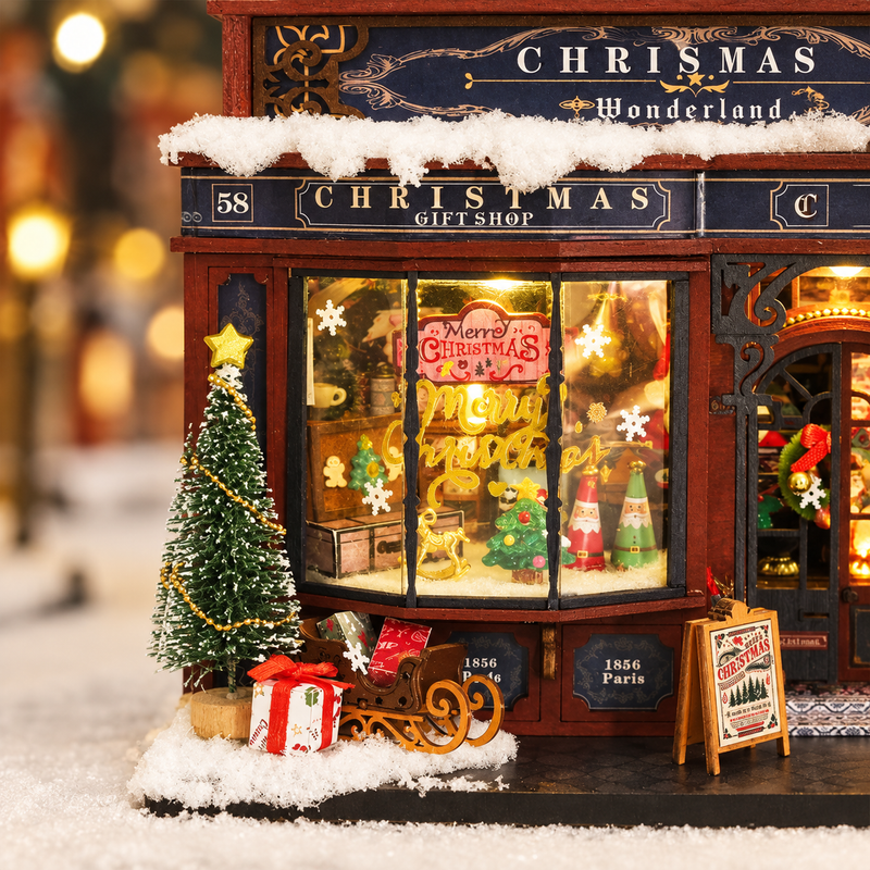 A snowy Christmas window