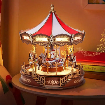 Classic Carousel DIY Book Nook Kit by HiNooki – Miniature Bookshelf Insert | Book Lovers Gift, Cozy Home Decor.