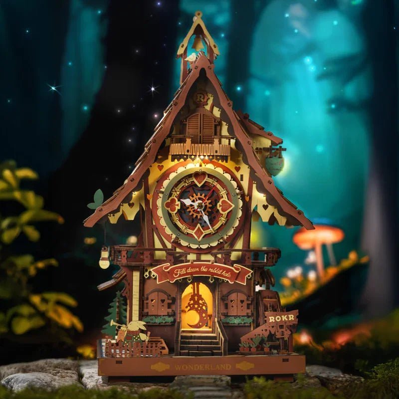 Cuckoo Clock 3D Wooden Puzzle Gift for Adults, HiNooki DIY