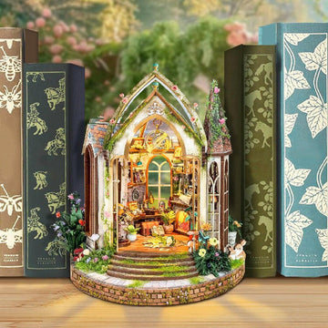 Dreamland Floral Studio DIY Book Nook Kit by HiNooki – Miniature Bookshelf Insert | Book Lovers Gift, Cozy Home Decor.