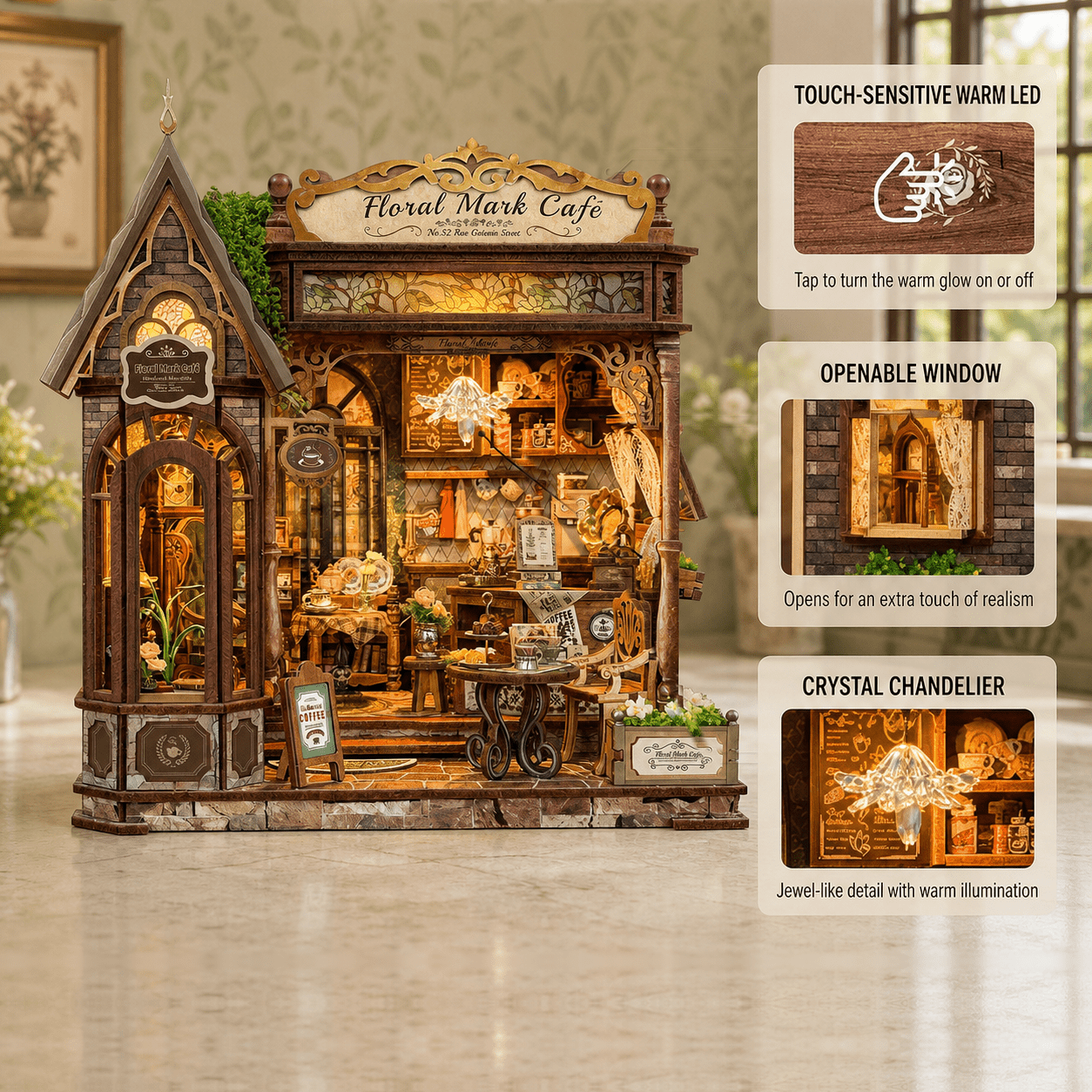 HiNooki - Floral Mark CaféDIY Miniature House