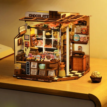 Henry's Chocolate DIY Book Nook Kit by HiNooki – Miniature Bookshelf Insert | Book Lovers Gift, Cozy Home Decor.