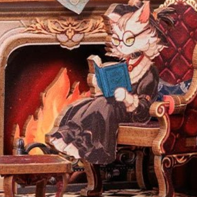 A cat with a good book