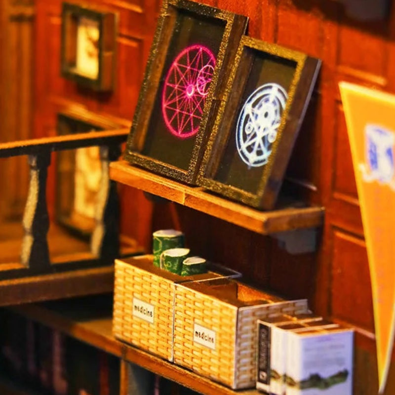 Symbols above the little shelves