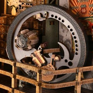 A circular machine on the upper platform