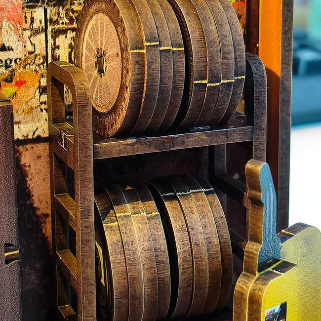 A rack of tiny spare tyres
