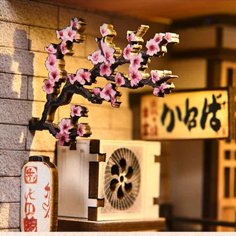 Blossoms above the shopfront