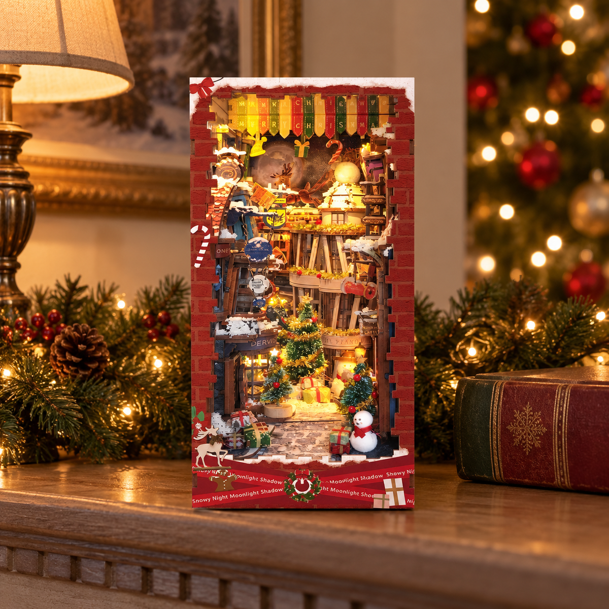 moonlight christmas — a finished miniature in a personal home setting
