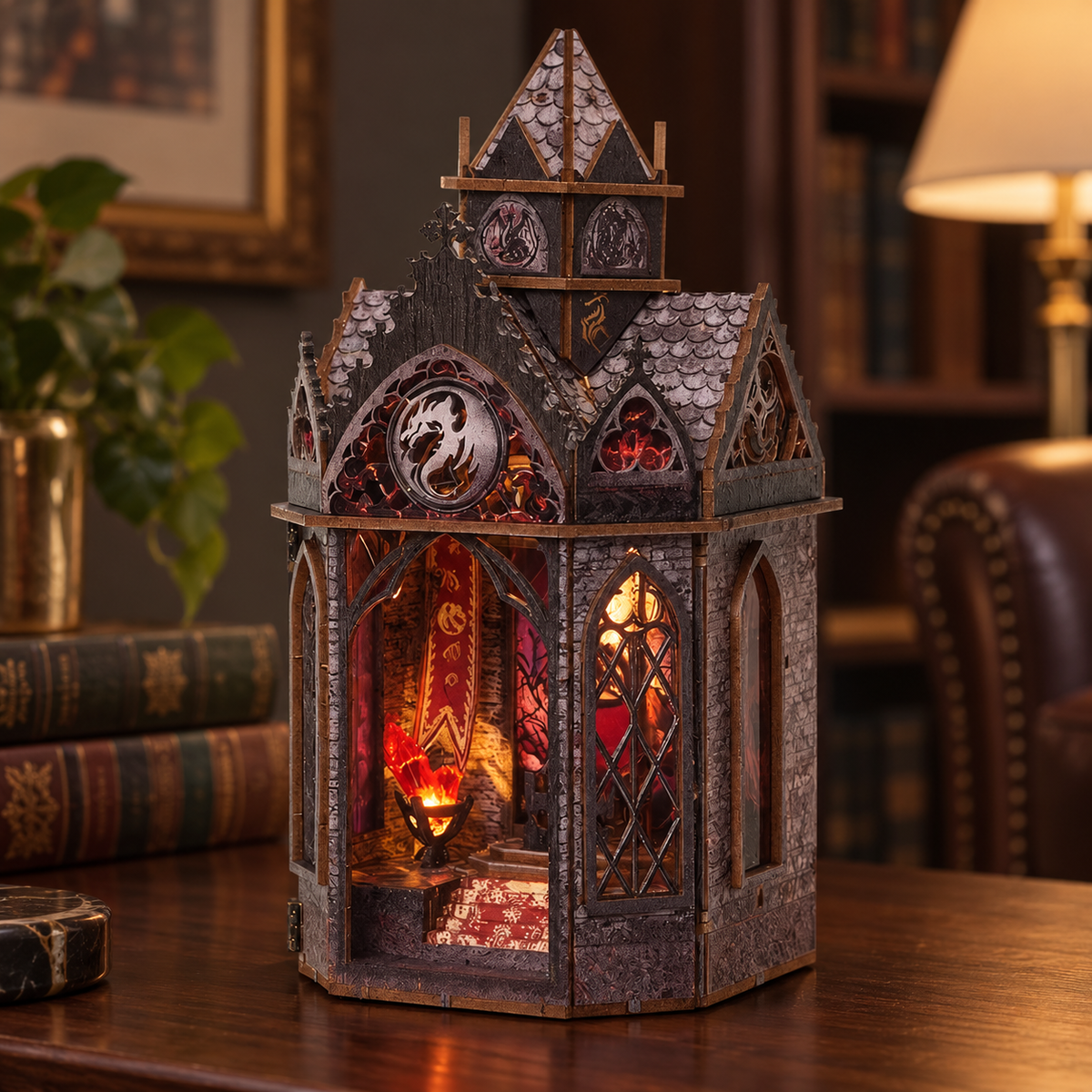 Spire of the Wyrm completed miniature displayed at home