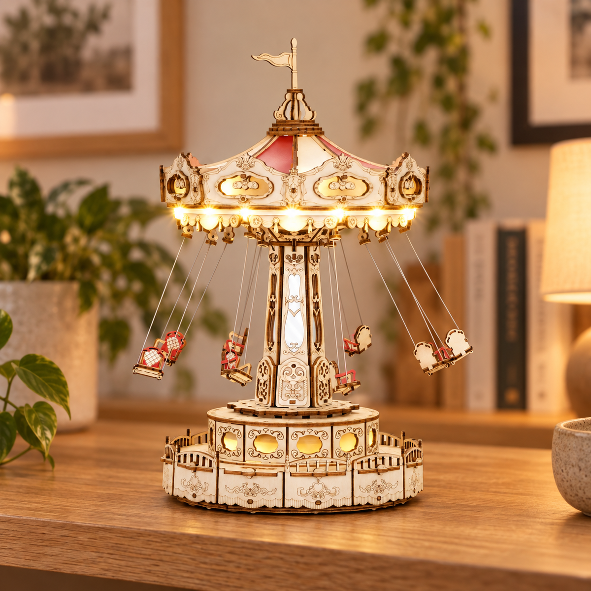 Swing Ride completed miniature displayed at home