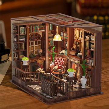 Left Bank Study House DIY Book Nook Kit by HiNooki – Miniature Bookshelf Insert | Book Lovers Gift, Cozy Home Decor.