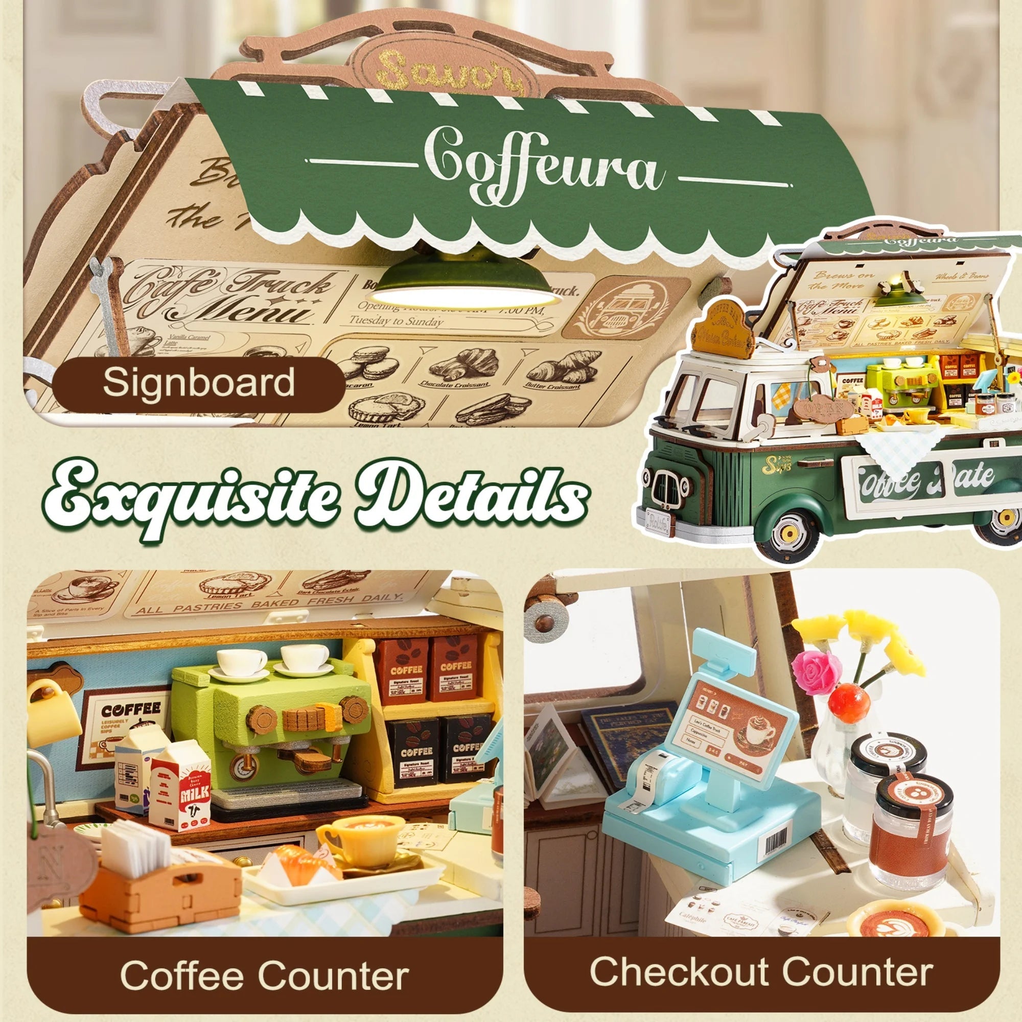 HiNooki - Leo's Coffee Truck3D Wooden Puzzles