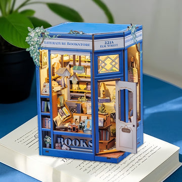 Literature Bookstore DIY Book Nook Kit by HiNooki – Miniature Bookshelf Insert | Book Lovers Gift, Cozy Home Decor.