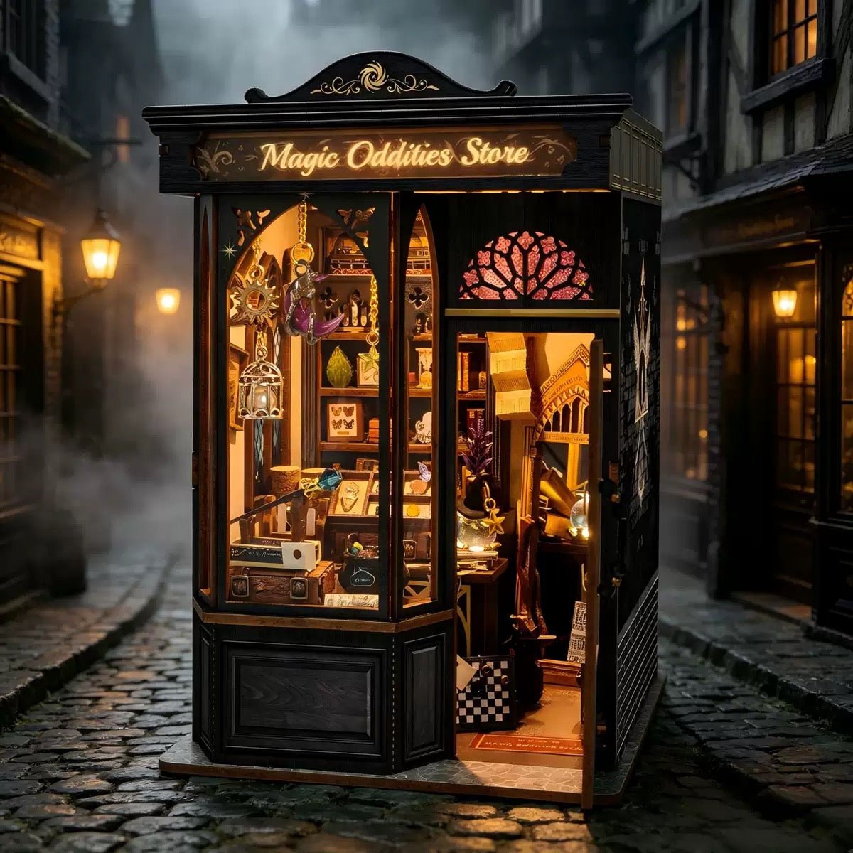 Magic Oddities Store Book Nook Kit with LED, HiNooki DIY Wooden