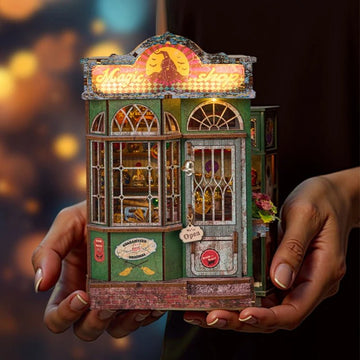 Magic Shop DIY Book Nook Kit by HiNooki – Miniature Bookshelf Insert | Book Lovers Gift, Cozy Home Decor.