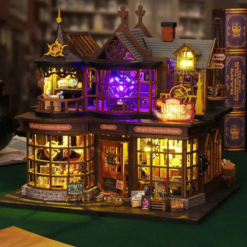 Magic Treasure House DIY Book Nook Kit by HiNooki – Miniature Bookshelf Insert | Book Lovers Gift, Cozy Home Decor.