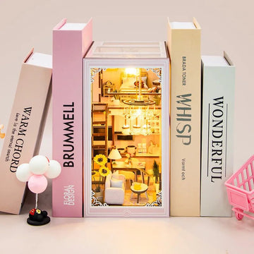 Pink Loft DIY Book Nook Kit by HiNooki – Miniature Bookshelf Insert | Book Lovers Gift, Cozy Home Decor.