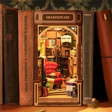 Retro Bookstore DIY Book Nook Kit by HiNooki – Miniature Bookshelf Insert | Book Lovers Gift, Cozy Home Decor.