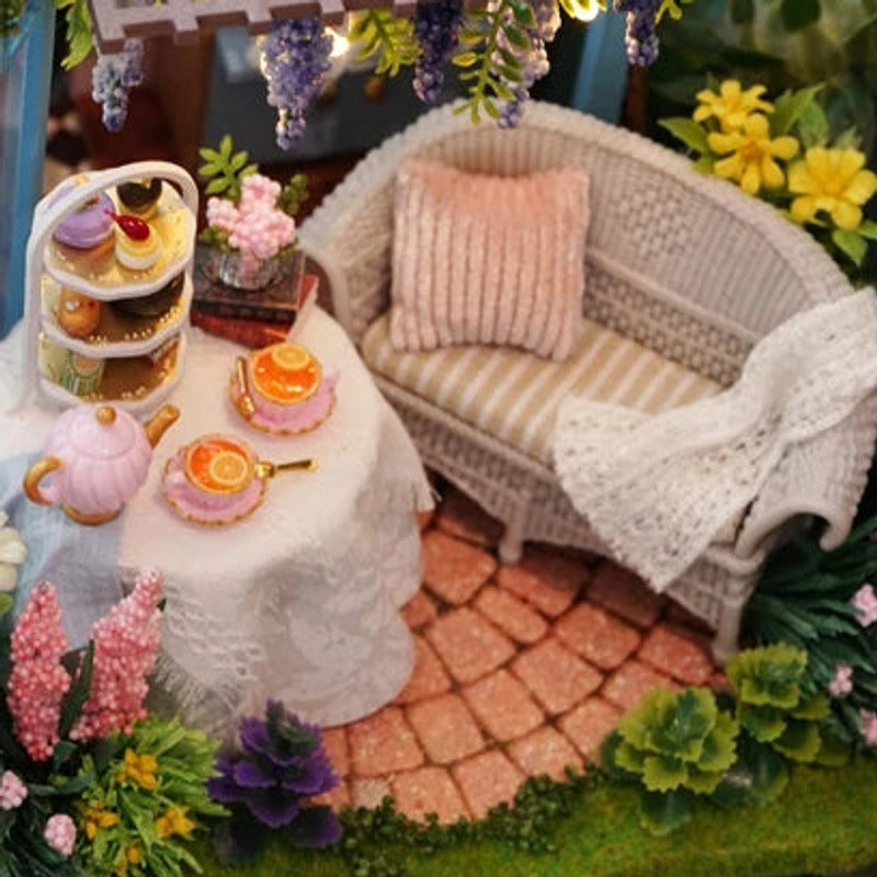 A seat beneath the blossoms