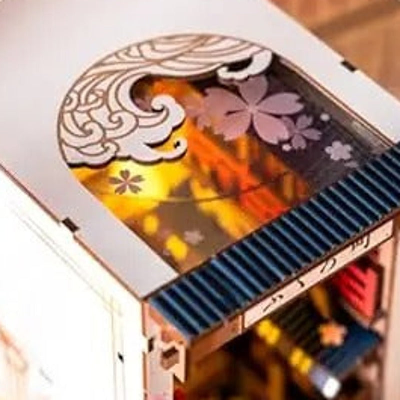 A blossom-framed view from above