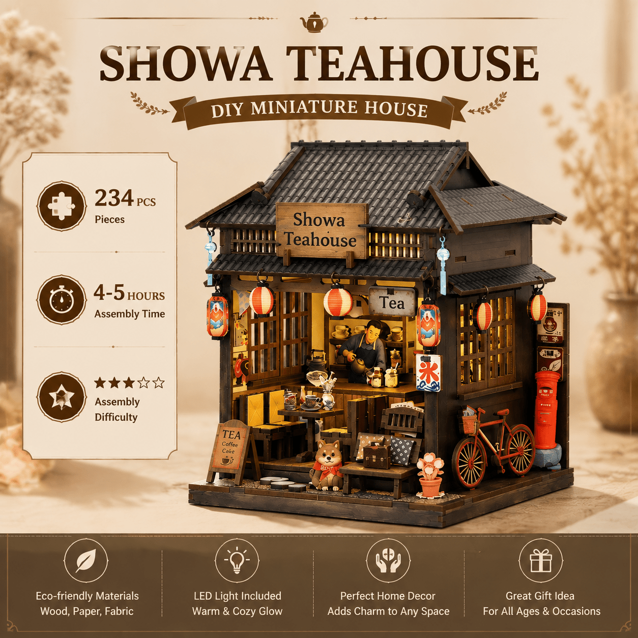 HiNooki - Showa TeahouseDIY Miniature House