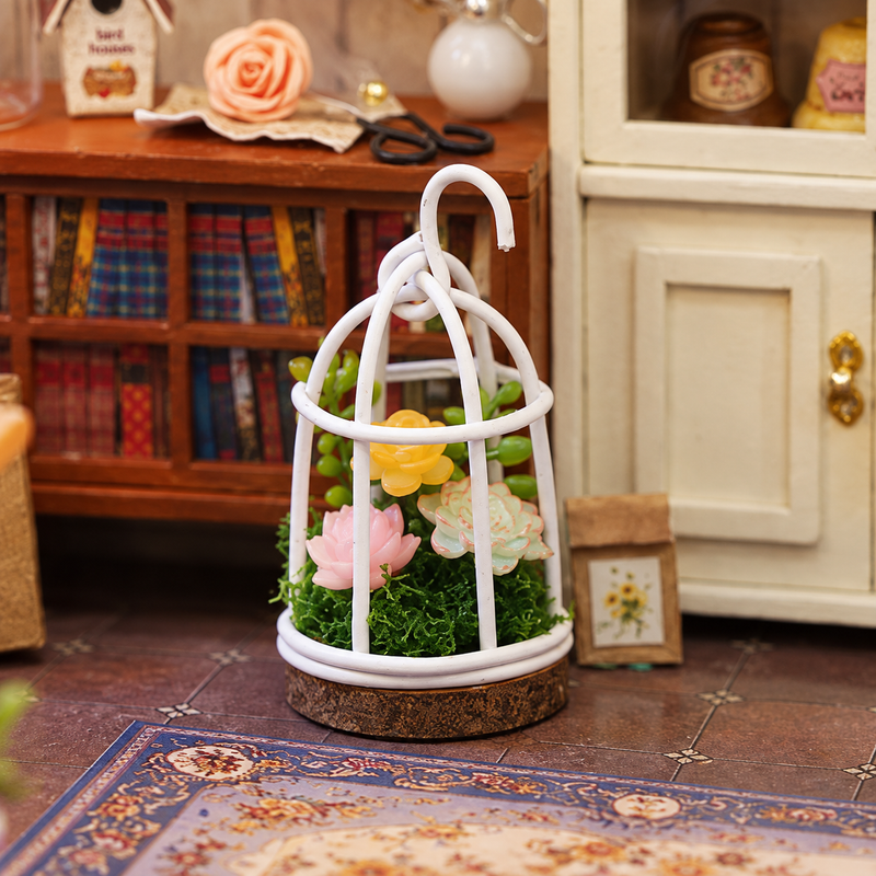 A garden in a tiny cage