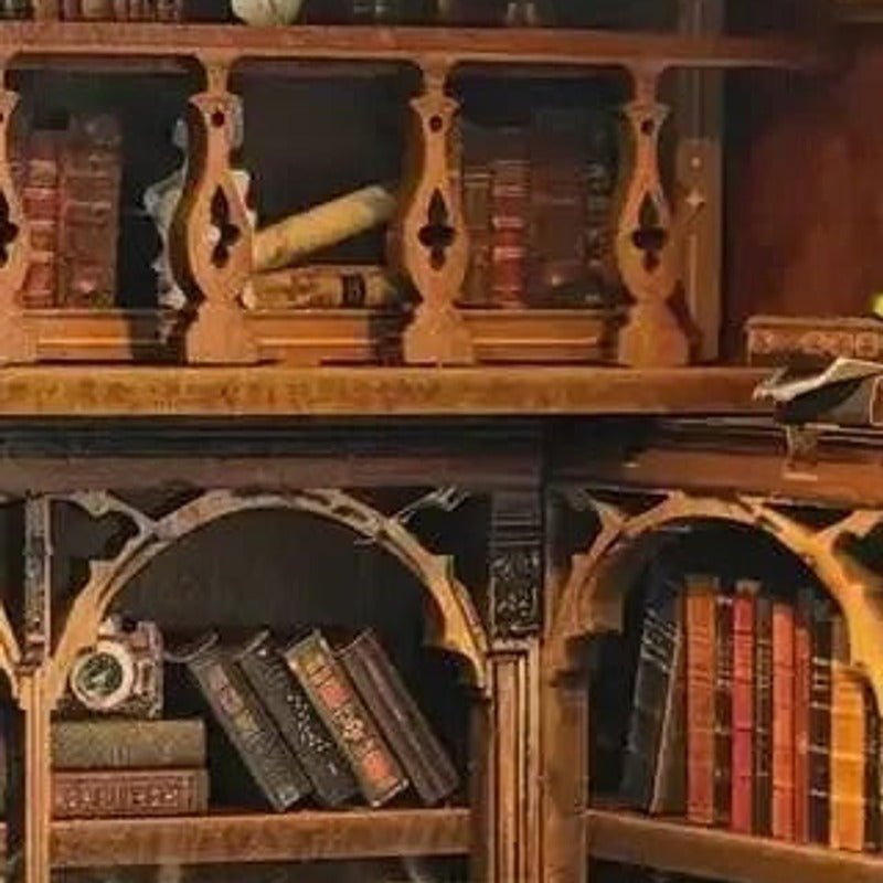 Books beneath the little arches