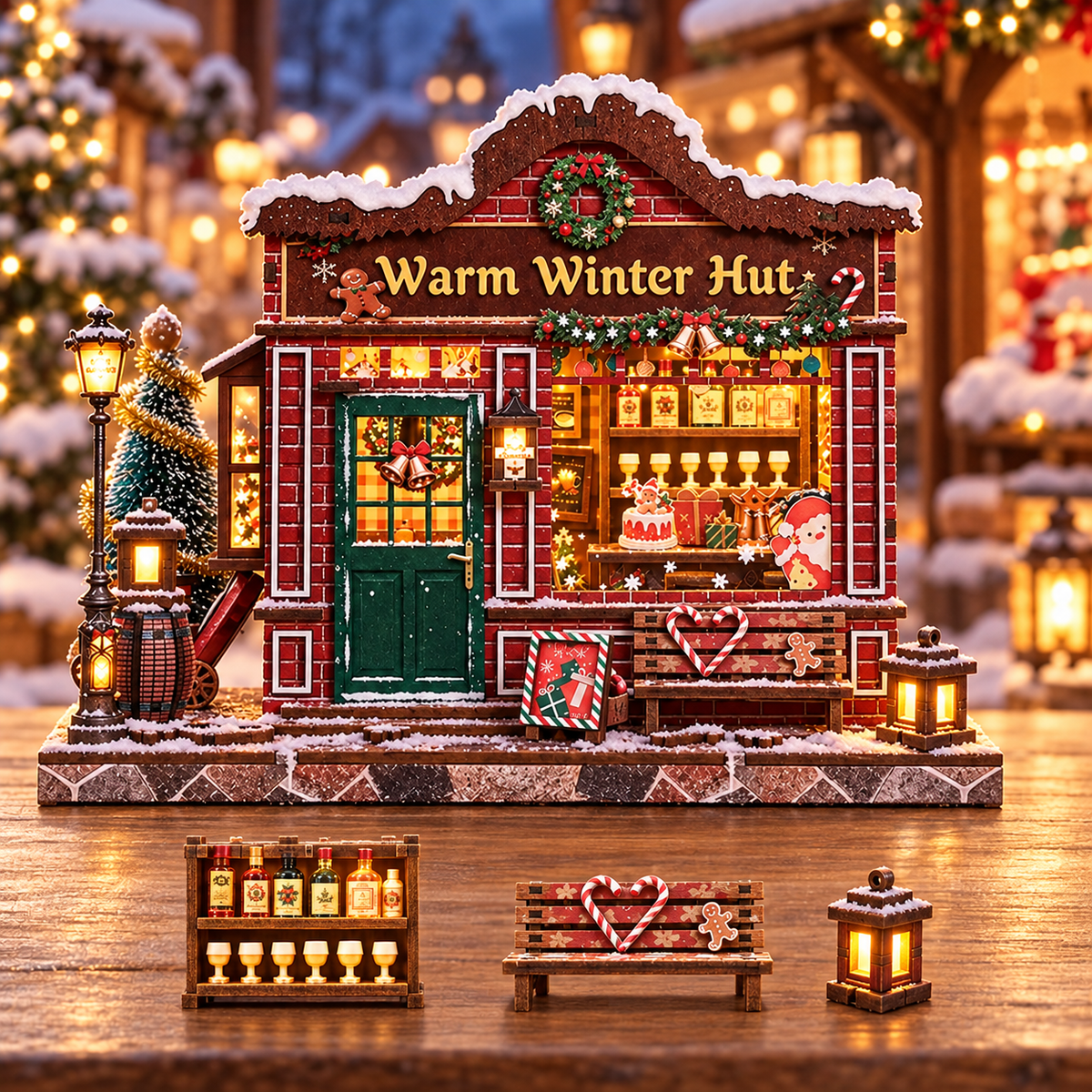 HiNooki - Warm Winter HutDIY Miniature House Kit