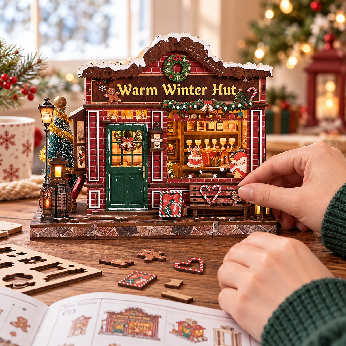 HiNooki - Warm Winter HutDIY Miniature House Kit