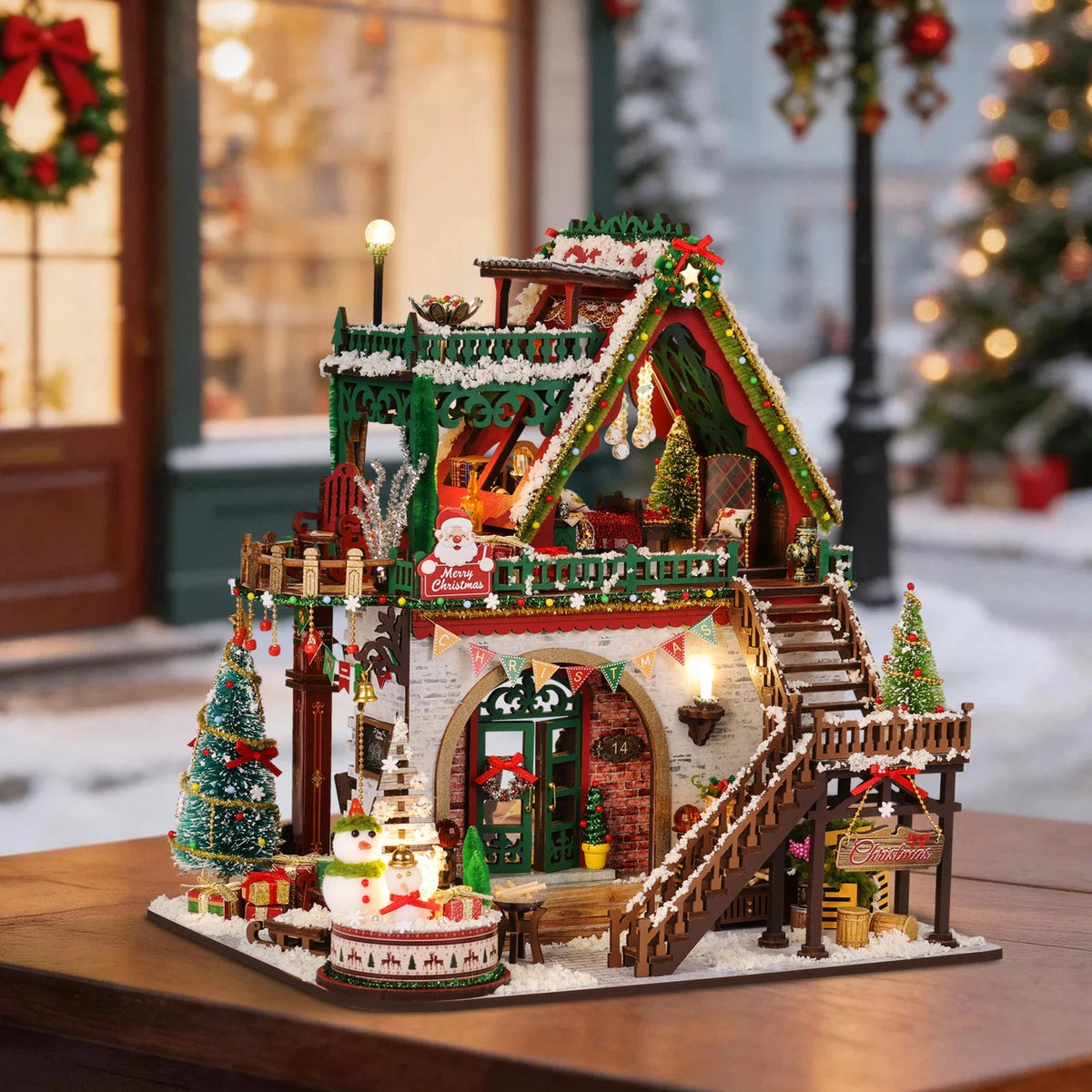 HiNooki - Winter Christmas CabinDIY Miniature House Kit