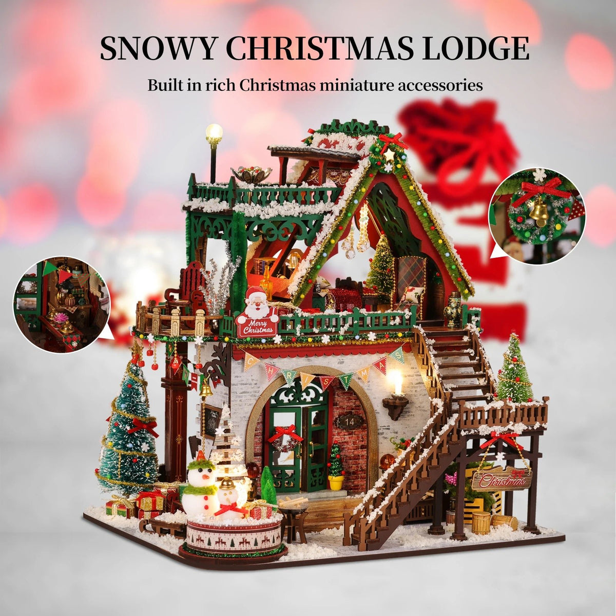 HiNooki - Winter Christmas CabinDIY Miniature House Kit