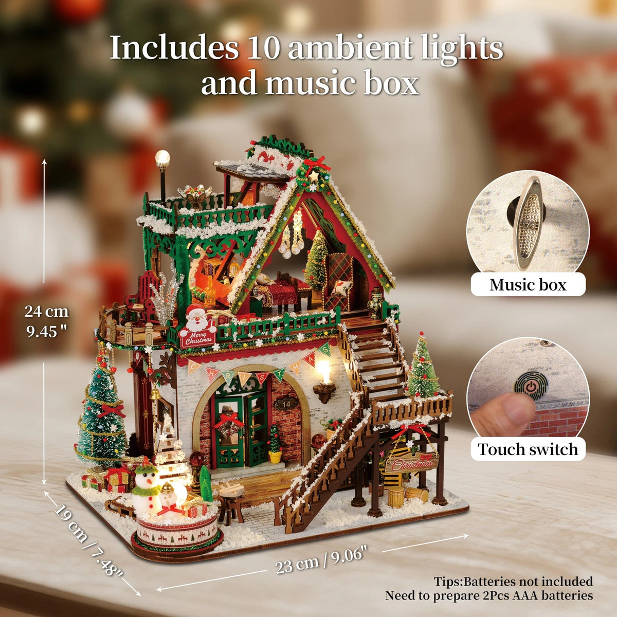HiNooki - Winter Christmas CabinDIY Miniature House Kit
