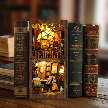 World in a Frame DIY Book Nook Kit by HiNooki – Miniature Bookshelf Insert | Book Lovers Gift, Cozy Home Decor.