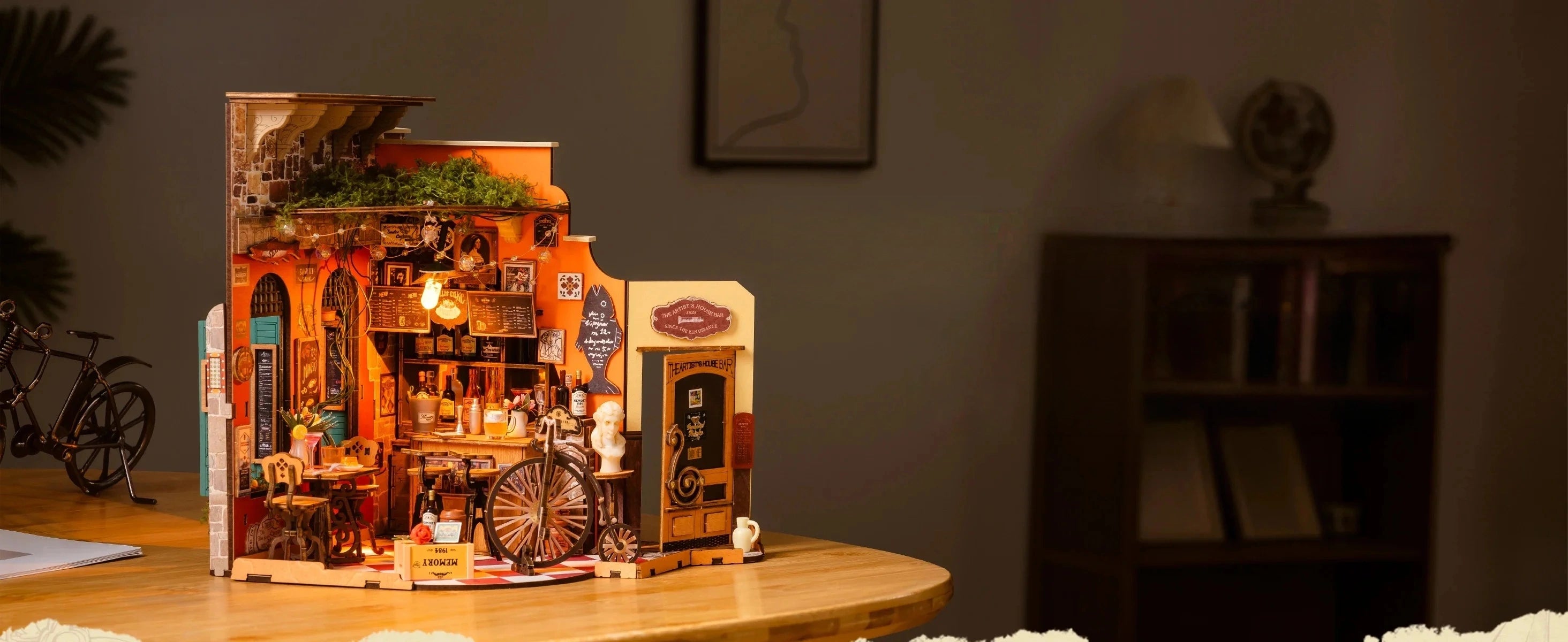 Cheers Bar Dining DIY Book Nook Kit by HiNooki – Miniature Bookshelf Insert | Book Lovers Gift, Cozy Home Decor.slider_item_EfWdND