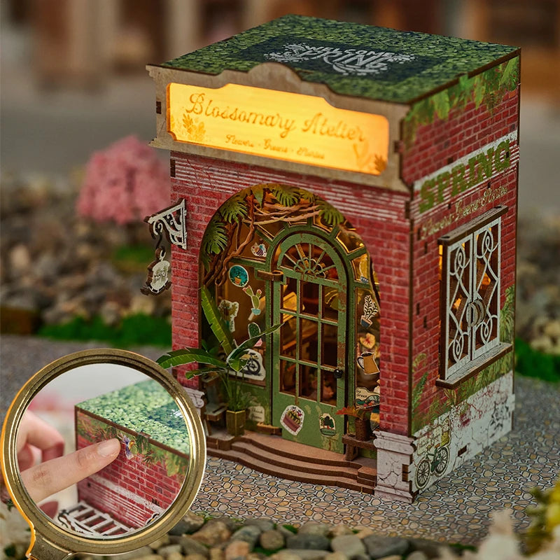 Blossomary Atelier DIY Book Nook Kit by HiNooki – Miniature Bookshelf Insert | Book Lovers Gift, Cozy Home Decor.