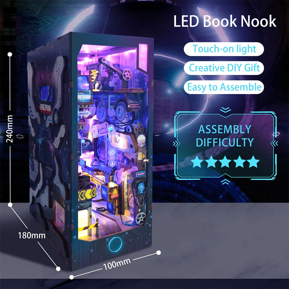 Endless Dimensions DIY Book Nook Kit by HiNooki – Miniature Bookshelf Insert | Book Lovers Gift, Cozy Home Decor.