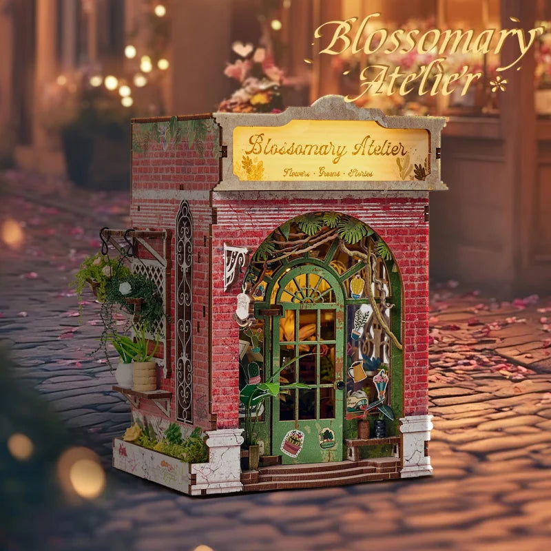 Blossomary Atelier DIY Book Nook Kit by HiNooki – Miniature Bookshelf Insert | Book Lovers Gift, Cozy Home Decor.