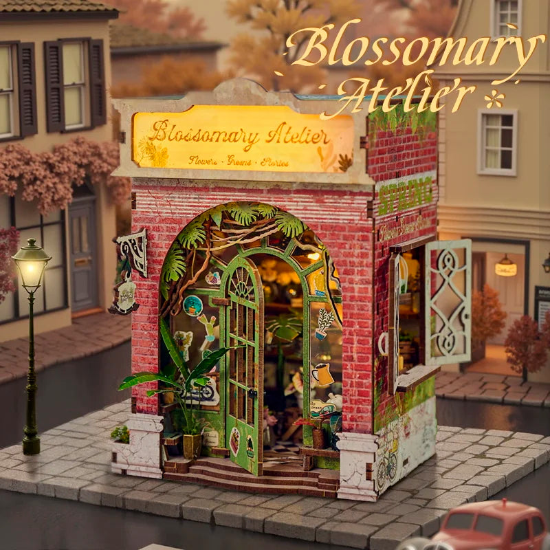 Blossomary Atelier DIY Book Nook Kit by HiNooki – Miniature Bookshelf Insert | Book Lovers Gift, Cozy Home Decor.