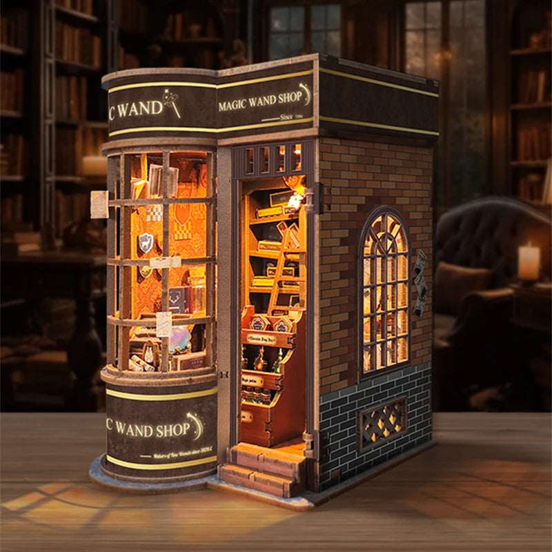 Magic Wand Shop DIY Book Nook Kit by HiNooki – Miniature Bookshelf Insert | Book Lovers Gift, Cozy Home Decor.