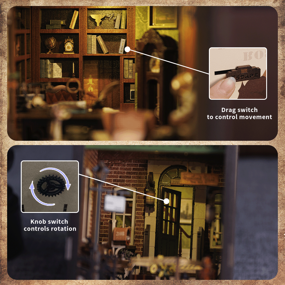 Rose Detective Agency DIY Book Nook Kit by HiNooki – Miniature Bookshelf Insert | Book Lovers Gift, Cozy Home Decor.