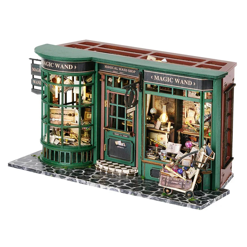 Magic Wand Shop DIY Book Nook Kit by HiNooki – Miniature Bookshelf Insert | Book Lovers Gift, Cozy Home Decor.