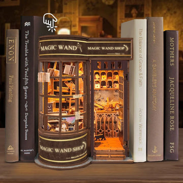 Magic Wand Shop DIY Book Nook Kit by HiNooki – Miniature Bookshelf Insert | Book Lovers Gift, Cozy Home Decor.