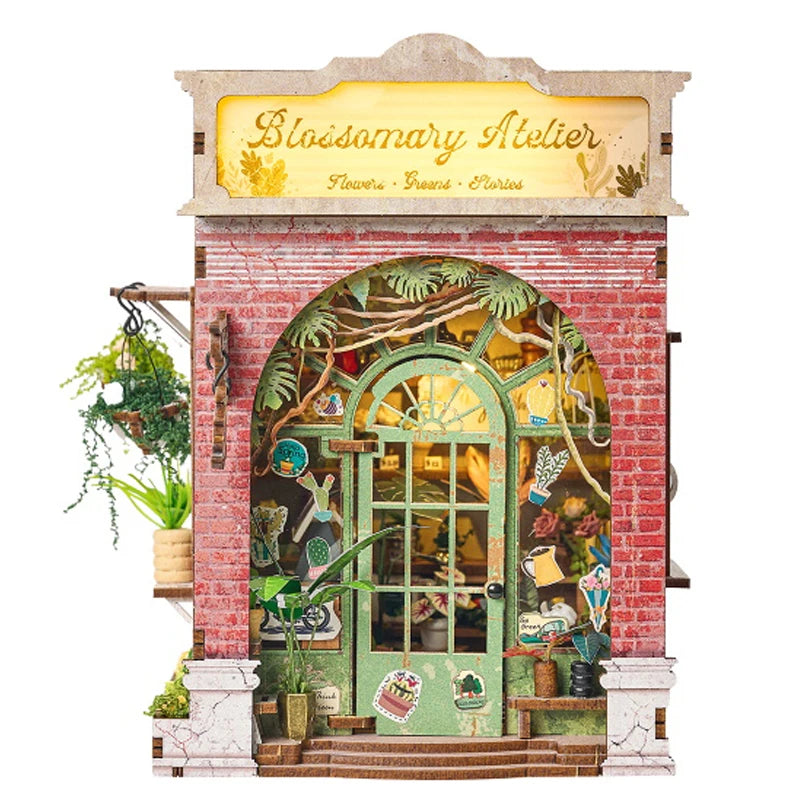 Blossomary Atelier DIY Book Nook Kit by HiNooki – Miniature Bookshelf Insert | Book Lovers Gift, Cozy Home Decor.