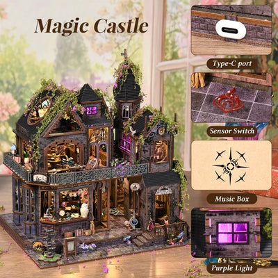 Magic Castle Type-C port, sensor switch, music box, purple light